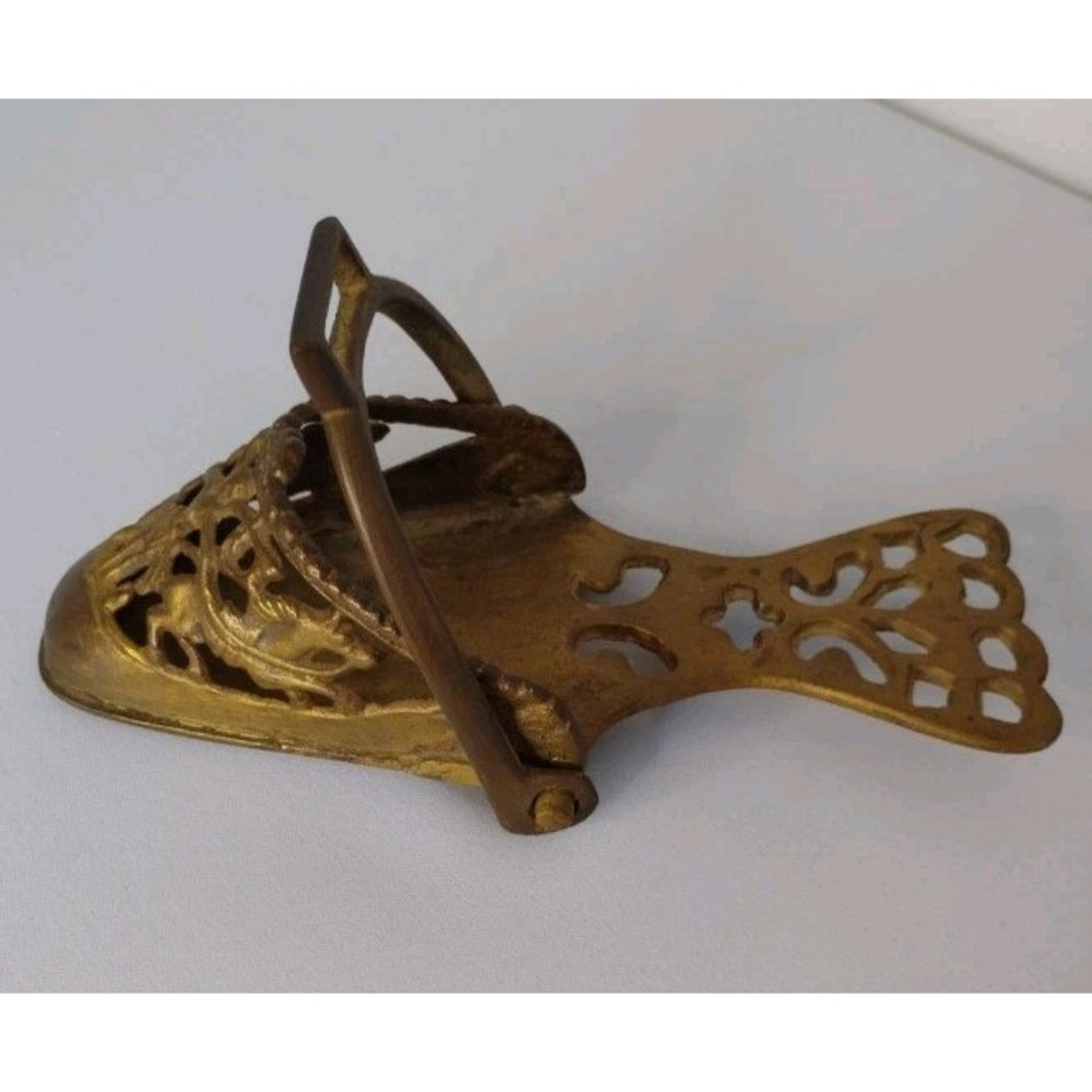 Sapatinho Antique Bronze Shoe Women Slipper Stirrup Equestrian Ornate